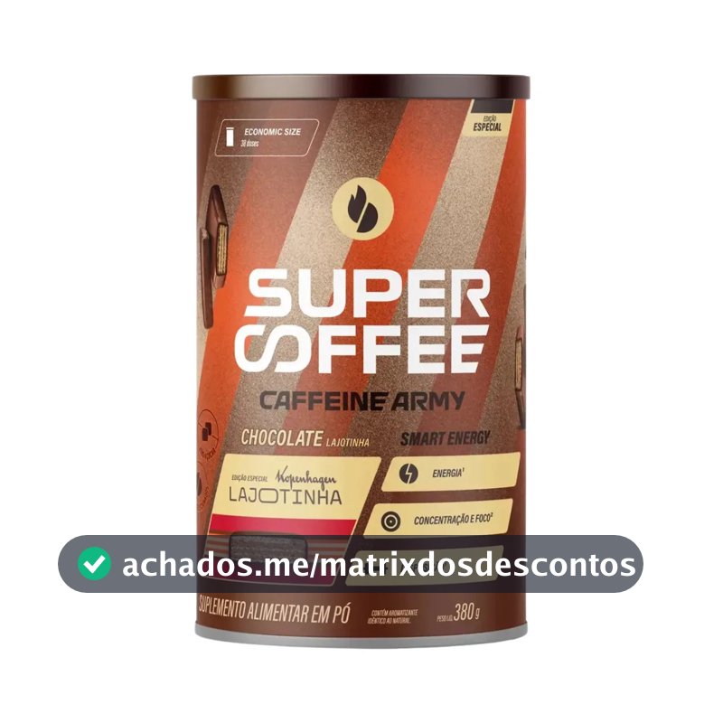 Cafeína Caffeine Army Supercoffee Classic Size em pó sabor Lajotinha x 380g