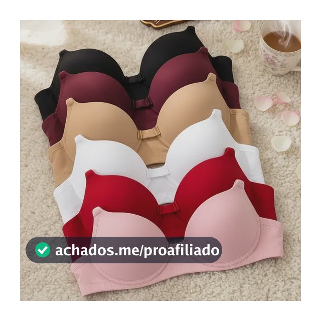 Kit 6 Sutiã Com Bojo Confortável Liso Alça Reforçada Revenda Variadas Liso G 44
