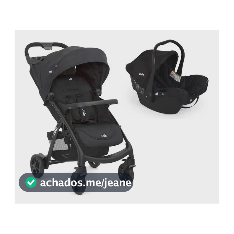 Carrinho De Bebê Com Bebê Conforto Muze E Juva - Joie Cor Preto Coal Chassi Preto