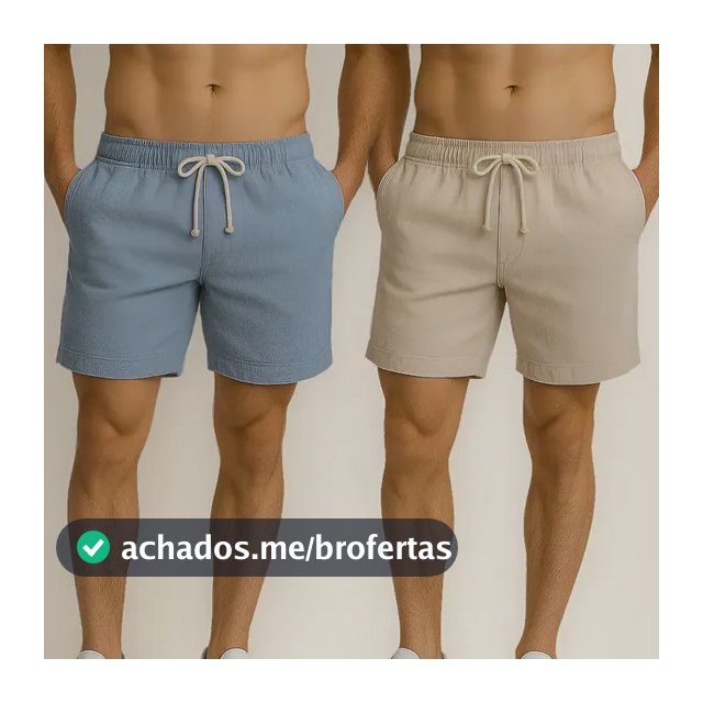 Kit 2 Shorts Linho Masculina Bermuda Estilo Mauricinho Leve