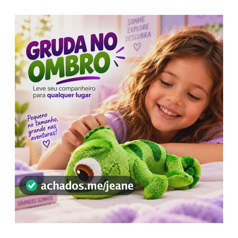 Pelúcia Camaleão Pascal Enrolados Rapunzel Disney Verde