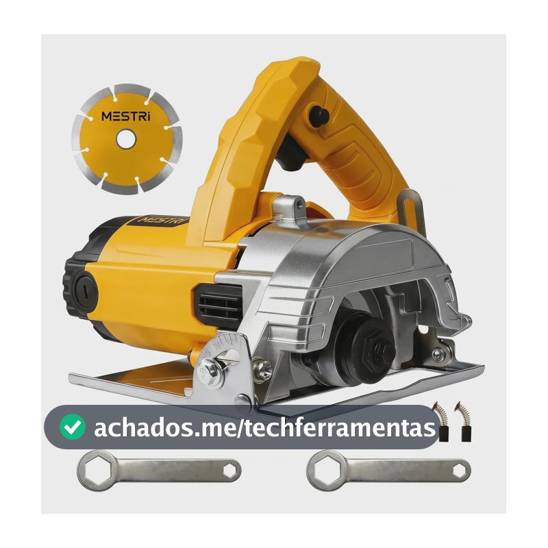 Serra Mármore Concreto Profissional 1300w 12800RPM Tamanho do disco 125mm Diametro do furo 20mm M-311 Mestri Cor Amarelo