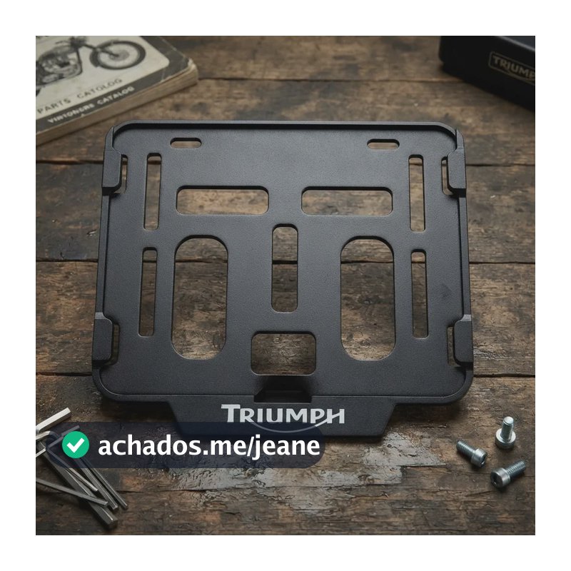 Suporte De Placa Mercosul Motos Triumph Preto C/ Branco