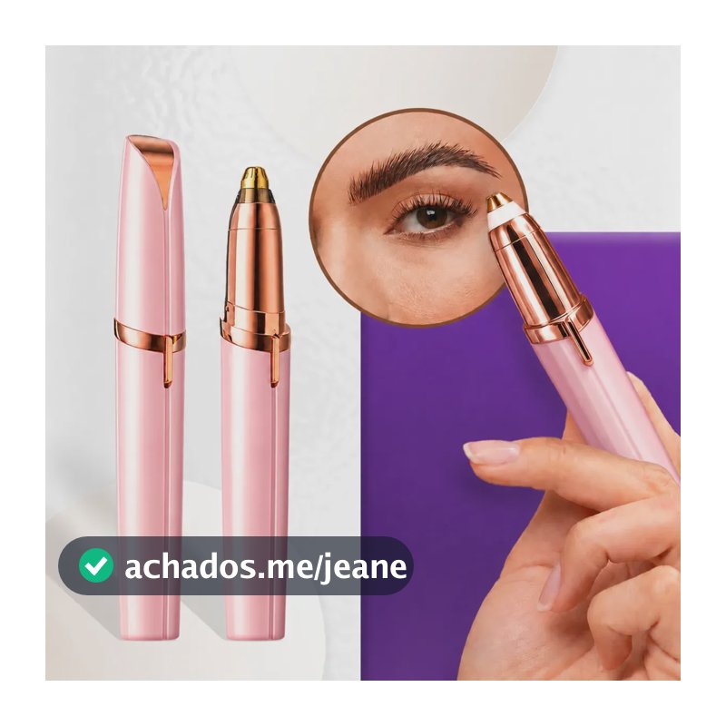 Caneta Depiladora Elétrica Feminina Portátil para Sobrancelhas e Rosto Rosa Black Raipe