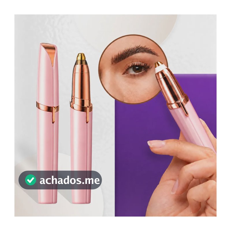 Caneta Depiladora Elétrica Feminina Portátil para Sobrancelhas e Rosto Rosa Black Raipe