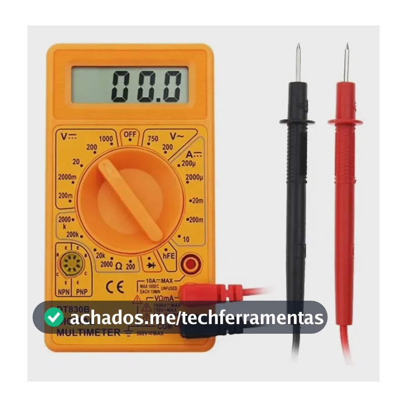 Multimetro Digital Portátil Profissional Com Bateria Inclusa Para Teste Medição Tensão Personalized View