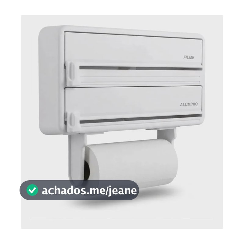 Porta Rolo 3 Em 1 Organizador De Cozinha Papel Toalha Filme Branco