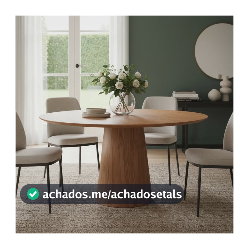 Mesa De Jantar Base Cone Em Madeira Laminada 120cm Fb Freijó Mel
