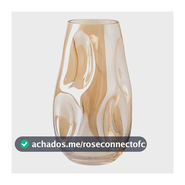 Vaso De Vidro Grosso Primeira Linha Forma Irregular Âmbar Ebenezer