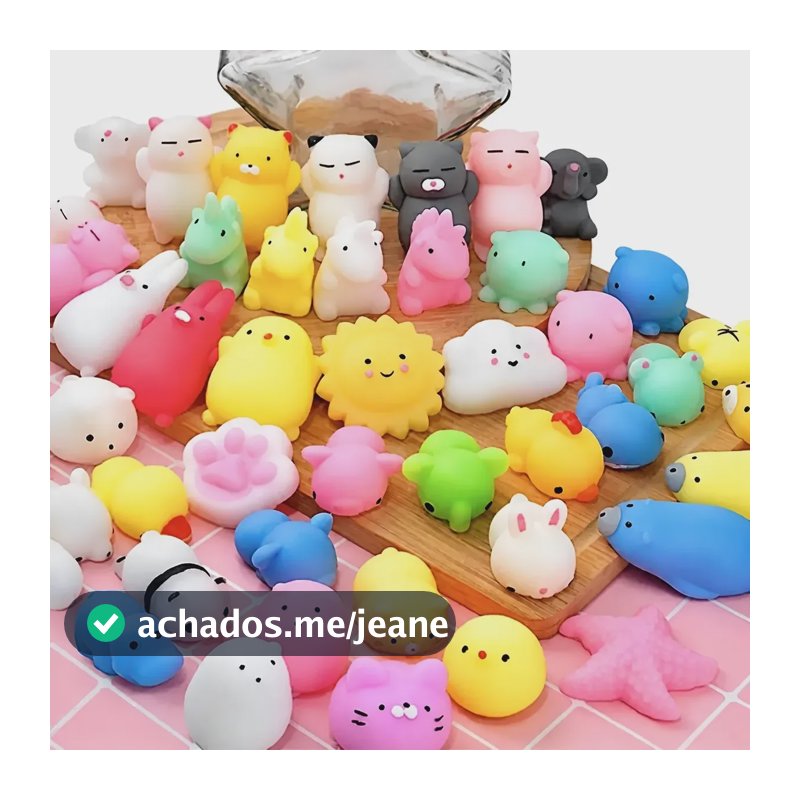 25 Squishy Mochi Bichinho Macio De Apertar Squishies Tiktok Aleatório