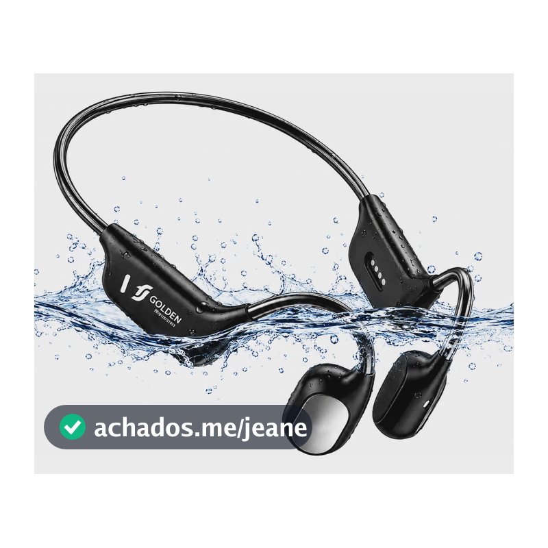 Fone Ouvido Condução Óssea Prova Dágua Bluetooth Esportivo Preto
