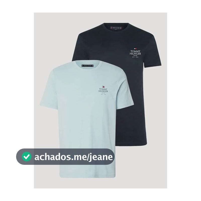 Kit Camisetas Tommy Hilfiger Love Azul Marinho/azul Claro Azul Marinho/azul Claro L/g