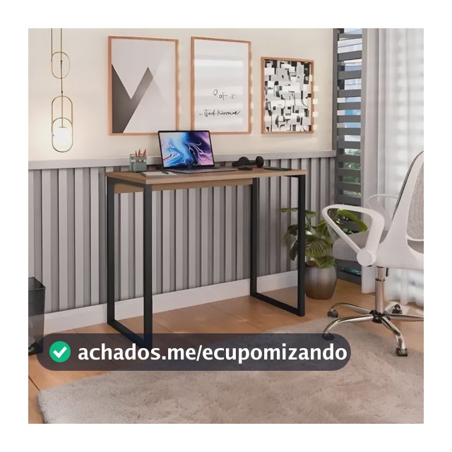 Escrivaninha Industrial Mesa Estudo Aparador Office Aço Mdf
