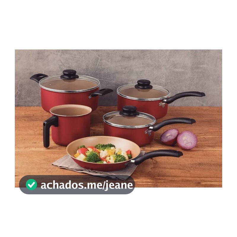 Jogo De Panelas Turim 5 Peças Vermelho Tramontina Vermelho