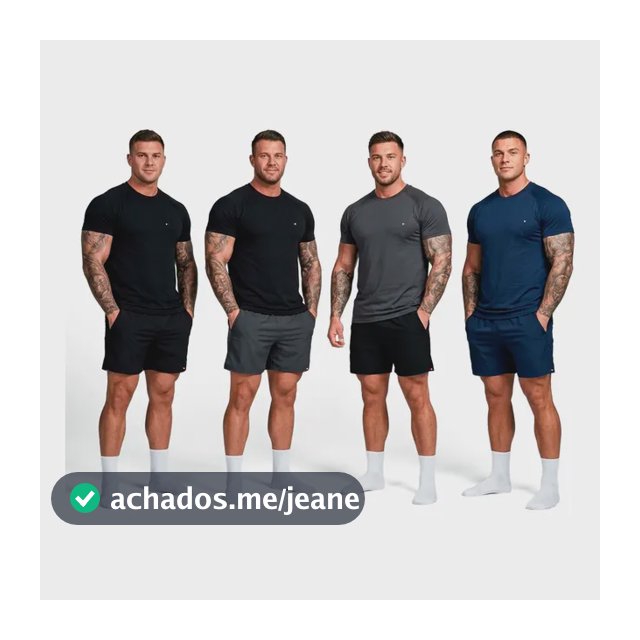 Kit 8 Peças Dry Fit 4 Camisetas + 4 Shorts Academia Sandrini Sortidos Liso M