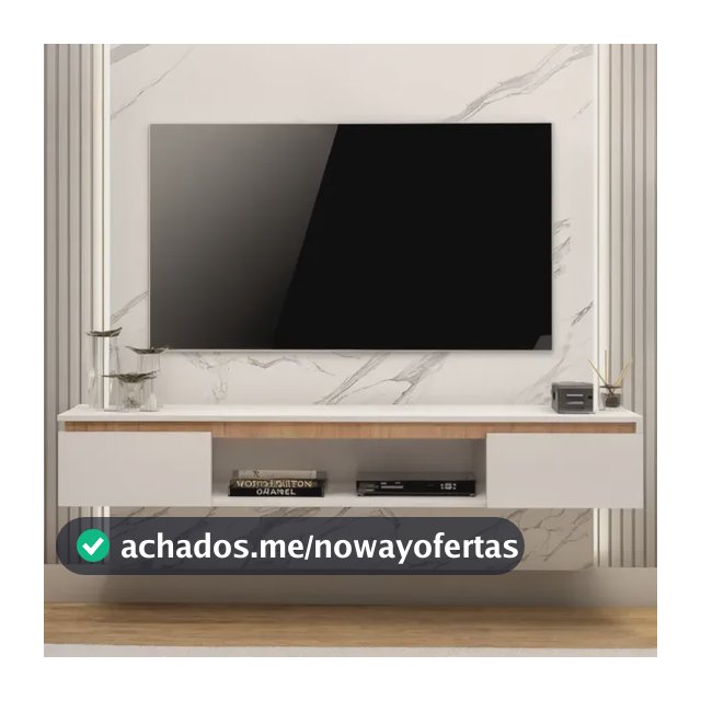 Rack Suspenso Clean White Para Tv Até 65 Pol Branco 155cm Branco