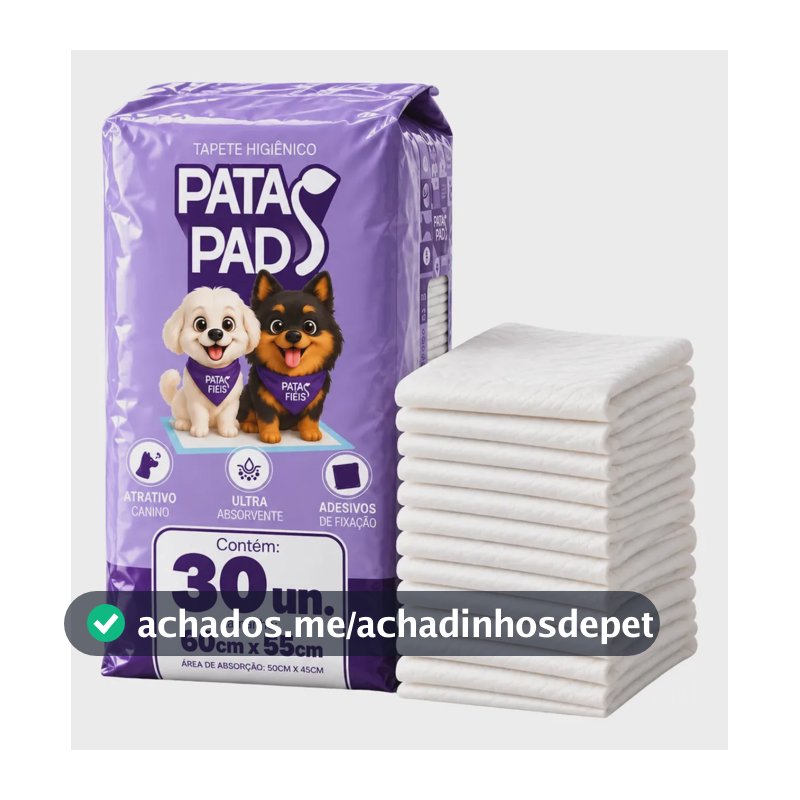Tapete Higienico Caes Pequeno 60x55 30 Und - Patas Pads