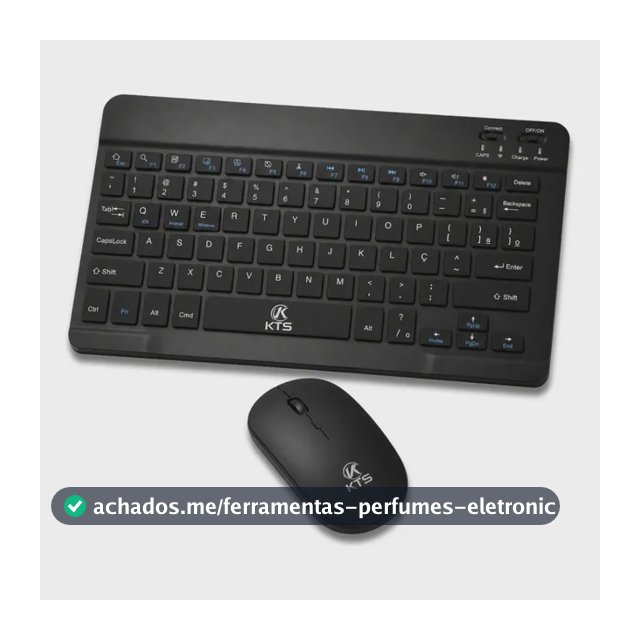 Kit Teclado Mouse Para Tablet Bluetooth Celular Universal Preto
