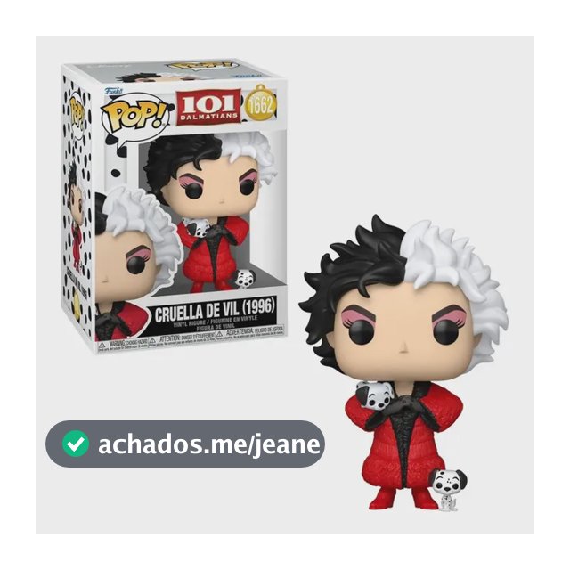 Boneco Funko Pop! Disney 101 Dálmatas Cruella De Vil (1966)