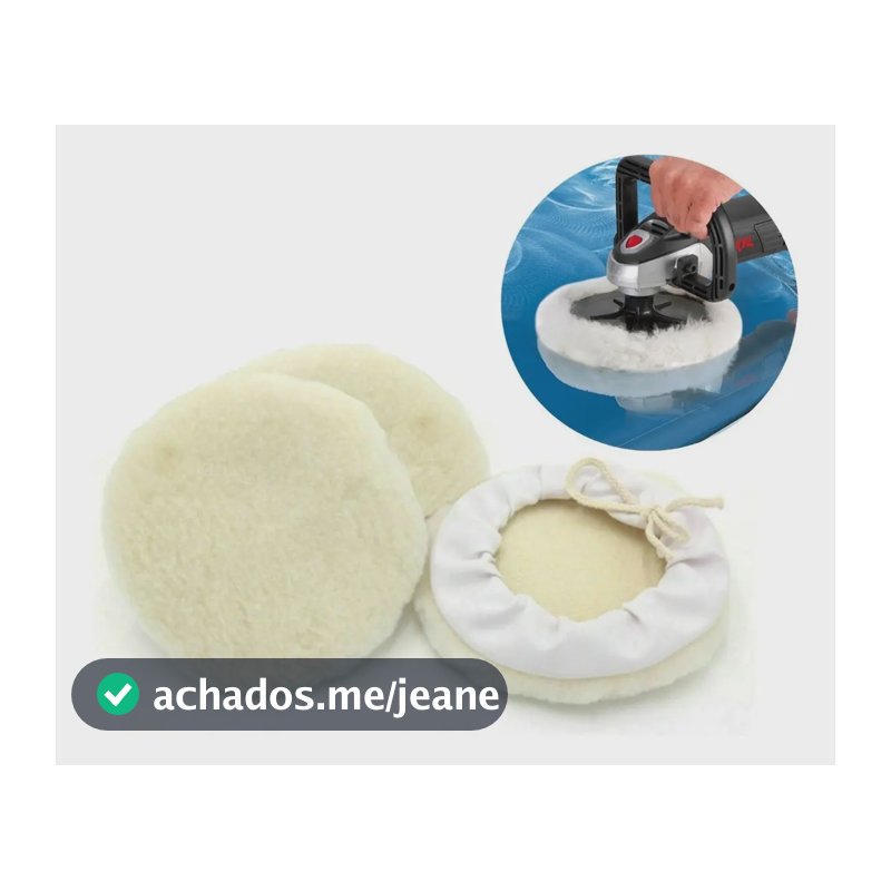 Boina de Lã Carneiro Compel Politriz e Furadeira 5" Kit 2 Peças