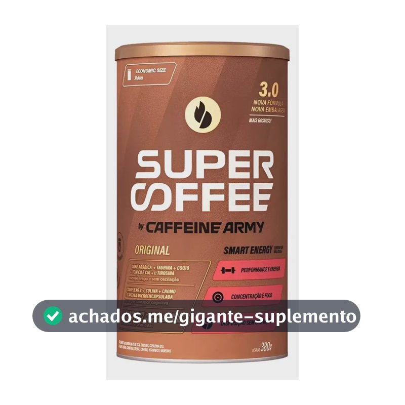 Suplemento en pó Caffeine Army Supercoffee Economic Size Cafeína de SuperCoffee sabor original x 380g