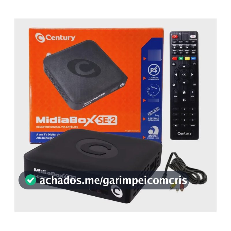 Receptor Century Midiabox Se-2 Preto Com 1 Portas