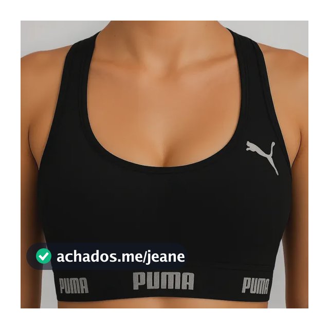 Top Puma Academia Fitness Original Nadador Alta Sustentação Preto Eg