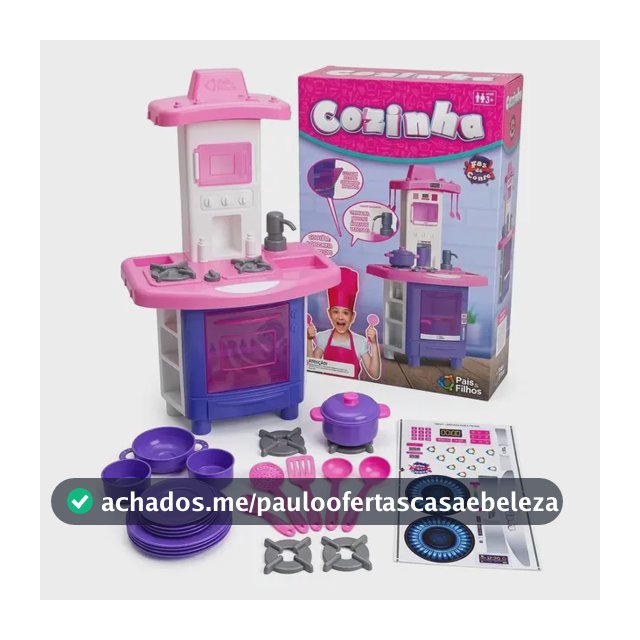 Kit Cozinha Fogão Infantil De Brinquedo Completa Sai Água