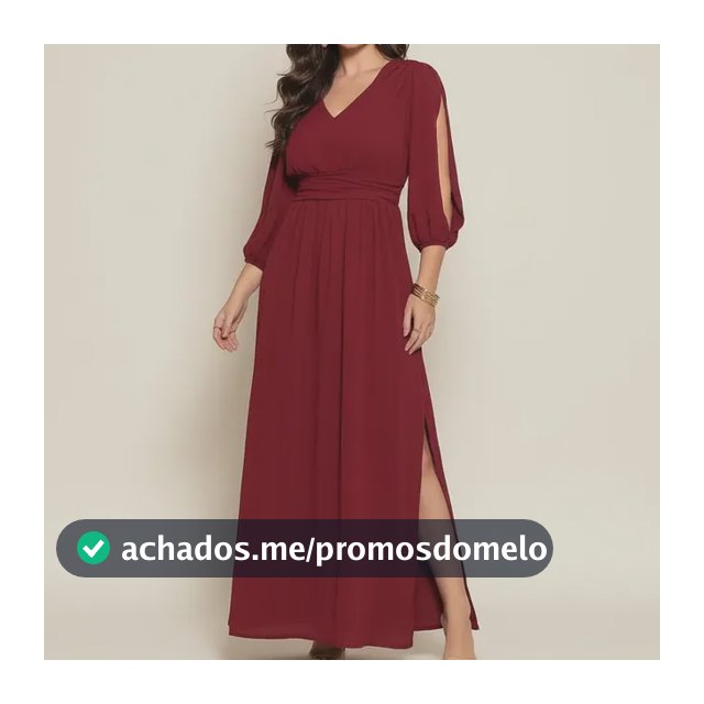 Vestido Feminino Forever Mix Festa Longo Decote V