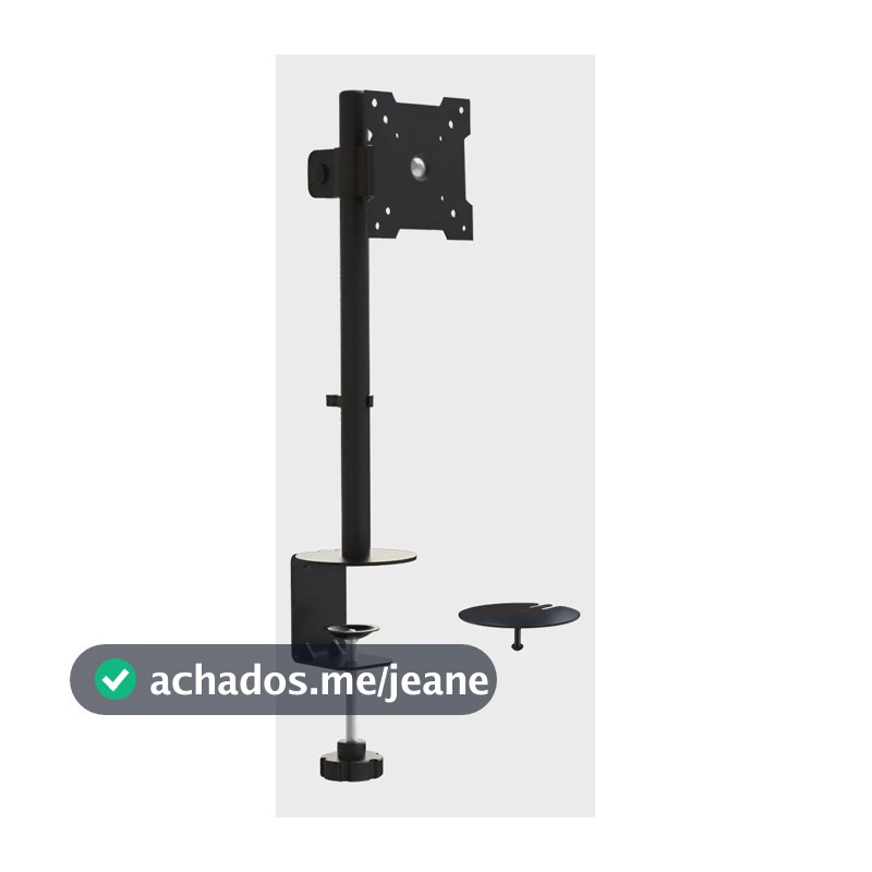 Suporte De Mesa Articulado Morsa Preto Para Monitor 13 A 27", Altura Ajustável, Giratório, Até 8kg, Instalação Fácil - Jhamba