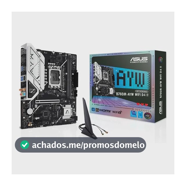 Placa Mãe Asus B760m-ayw Wifi D4 Ii Intel Lga 1700 Matx Ddr4 Preto