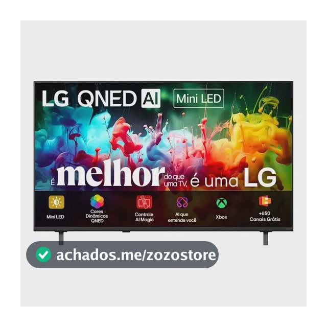 Smart TV 4K 55" LG QNED Mini LED AI QNED70 2026 Processador α7 Ger9 HDR10 Xbox Bluetooth Wi-Fi AI Search Google Gemini Integrados webOS 26 - 55QNED70BSA