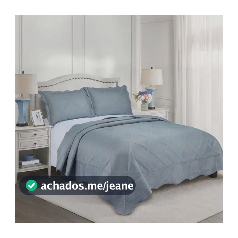 Kit Colcha 3 Pçs Egeu Queen Cama Mesa E Banho Cor Cinza Camesa