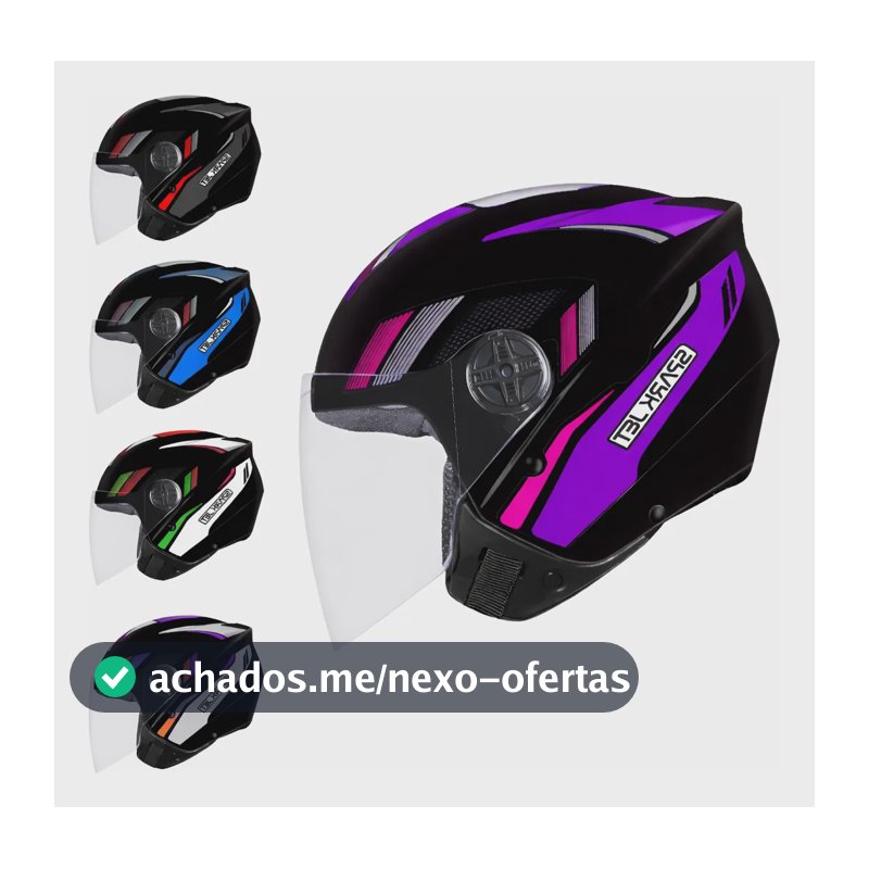 Capacete Aberto Ebf Spark Jet Coyote Inmetro Lilás Sergeant Brilhante 59/60