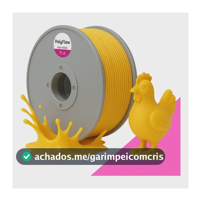Filamento 3d Pla 1,75mm Polyflow 1kg - Premium High Speed Amarelo