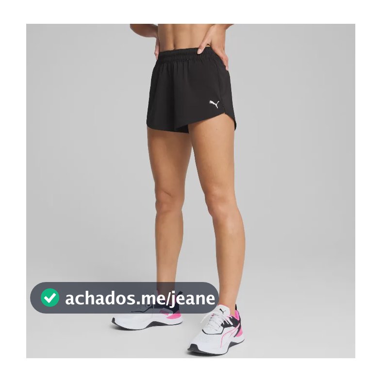 Shorts Puma Feminino 525903 Puma Black Geométrico M