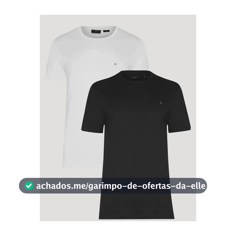 Kit Camisetas Aramis Basic Lisa Preta/branca Preto/branco M/m