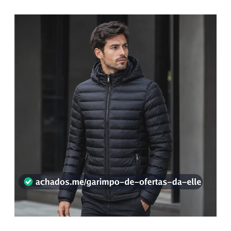 Jaqueta Masculina Puffer Corta Vento Bobojaco Blusa De Frio Preto M