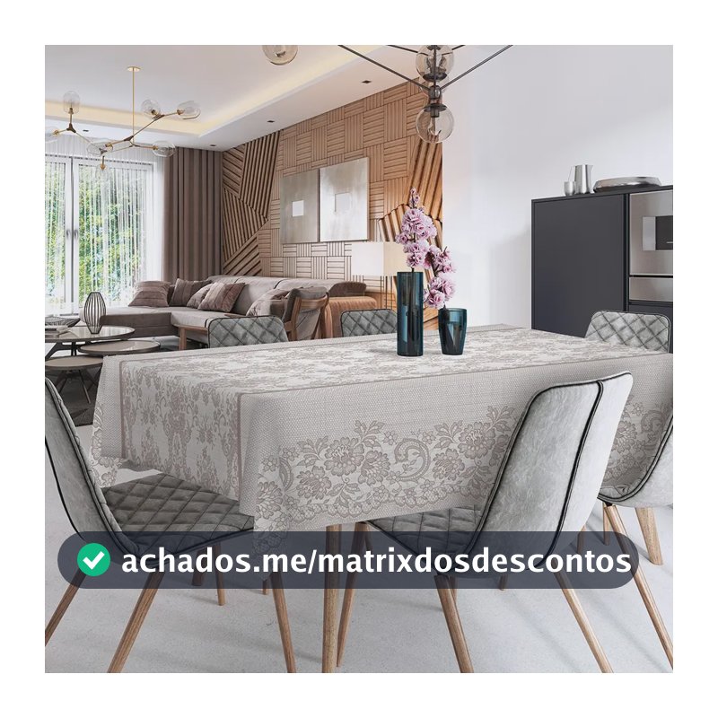Toalha Mesa Termica Plastica Impermeavel Quadrada 4 Lugares Cor Branco Renda Floral