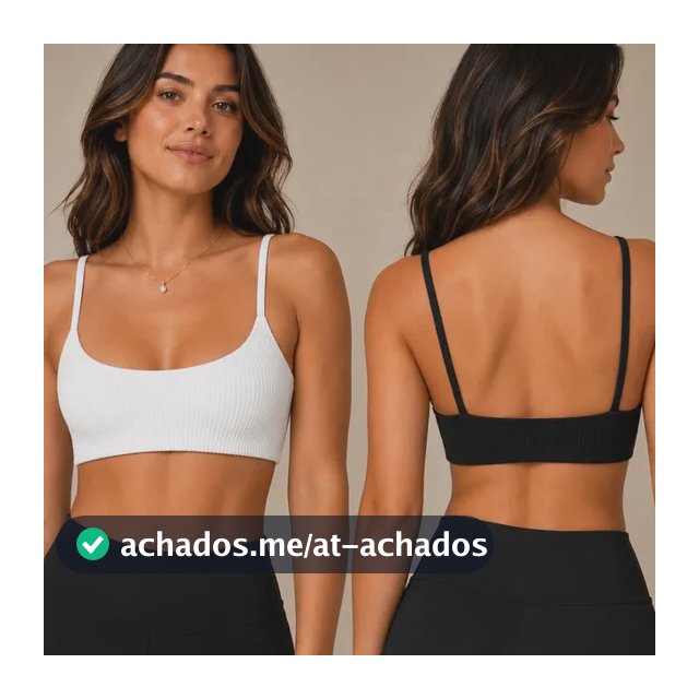 Kit 2 Tops Canelado Anarruga Feminino Básico Academia