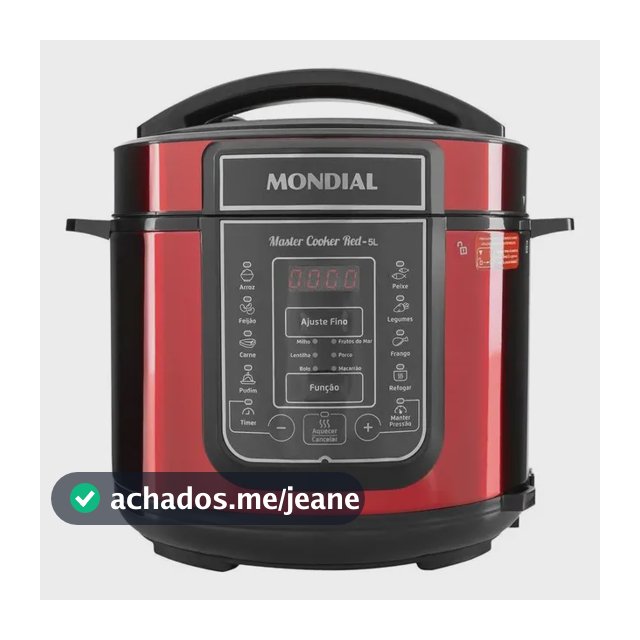 Panela De Pressão Elétrica Digital Mondial 5l Preto E Inox 110v