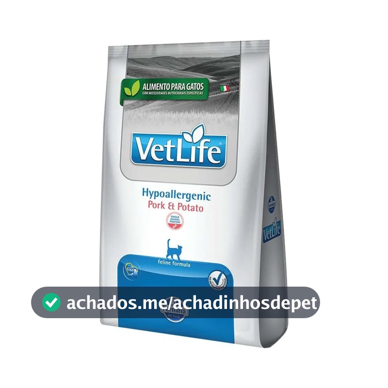 Ração Farmina Vet Life Gato Hypoallergenic Adulto Porco Batata 2kg