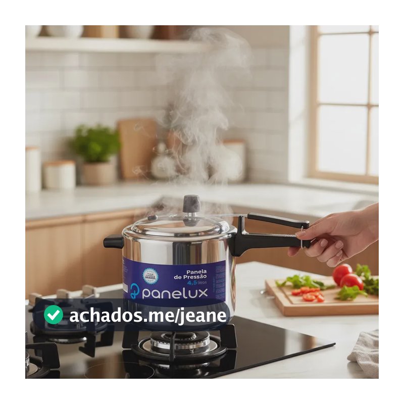 Panela De Pressão 4,5 Litros Alumínio Polido Panelux Classic Cor Cinza