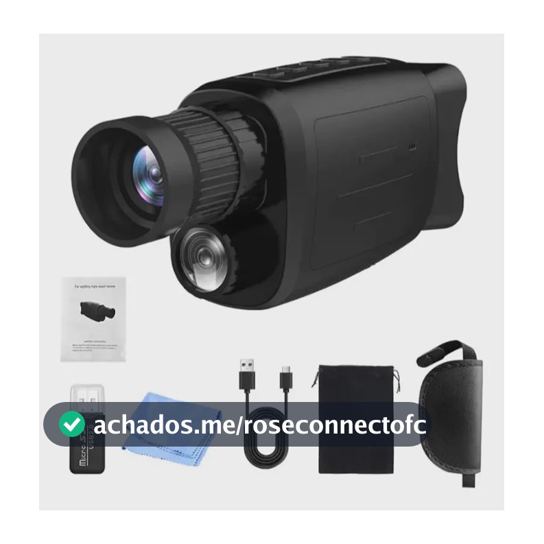 Monóculo Visão Noturna Zoom Digital 16x Infravermelho Preto