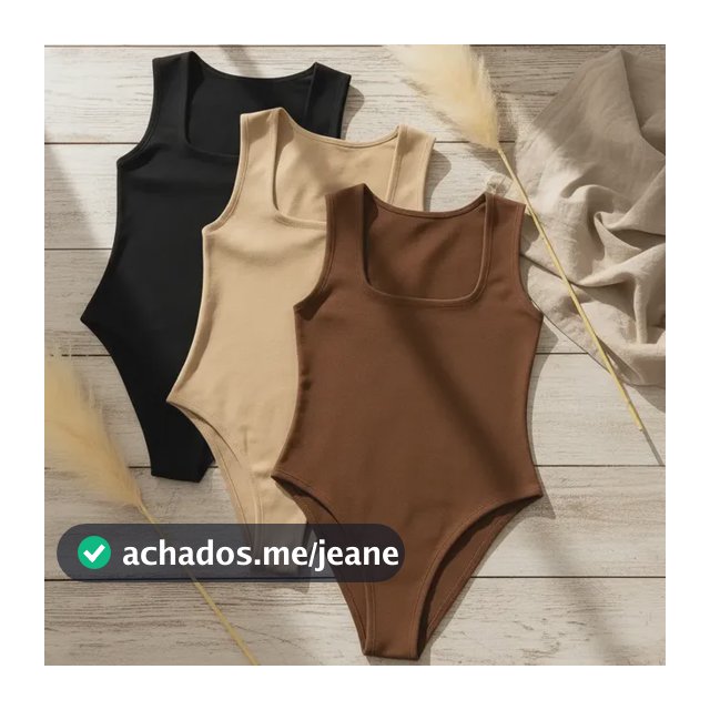 Kit 3 Body Plus Size Regata Decote Quadrado Conforto Estilo