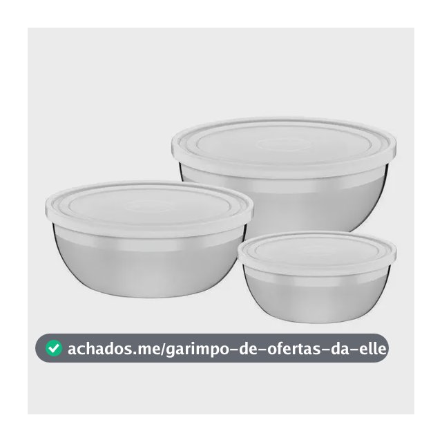 Jogo de Potes Tramontina 3 peças Freezinox Inox 64220/160