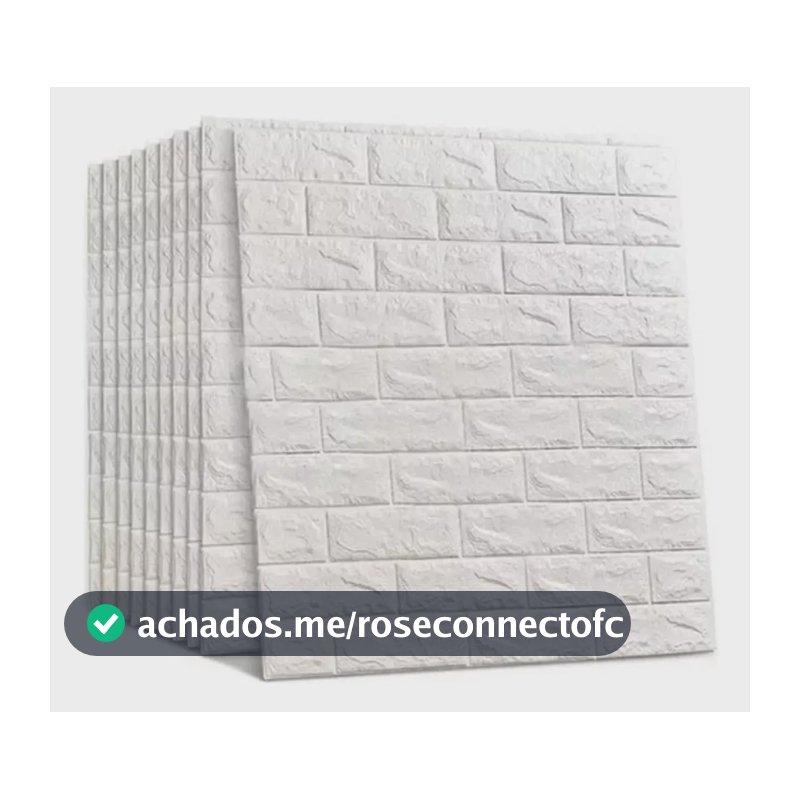 Kit 10 Placas Adesiva 3d Tijolinho Revestimento Parede 70x38 Branco