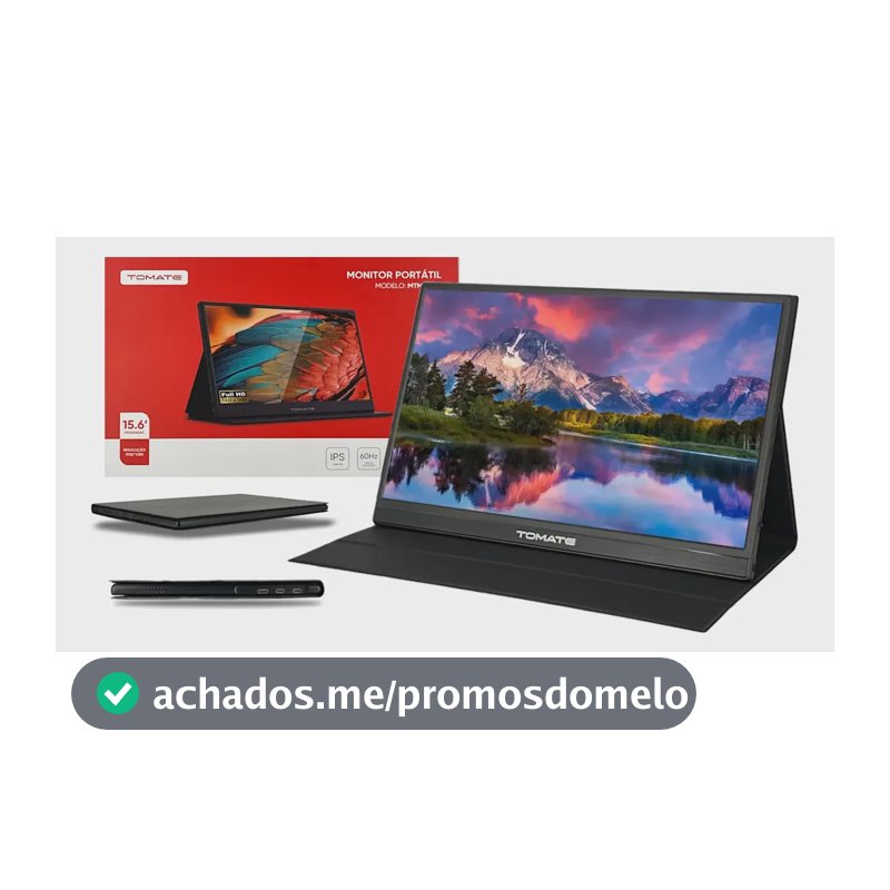 Monitor Portátil Full Hd 15.6 Notebook, Celular, Games C/ Cor Preto