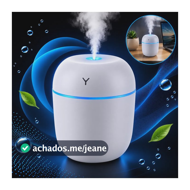 Mini Umidificador De Ar  De Ambiente Climatizador E Difusor Branco 127/220v