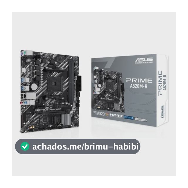 Placa Mãe Asus Prime A520m-r Am4 Ddr4 M.2 Chipset A520 Hdmi Preto